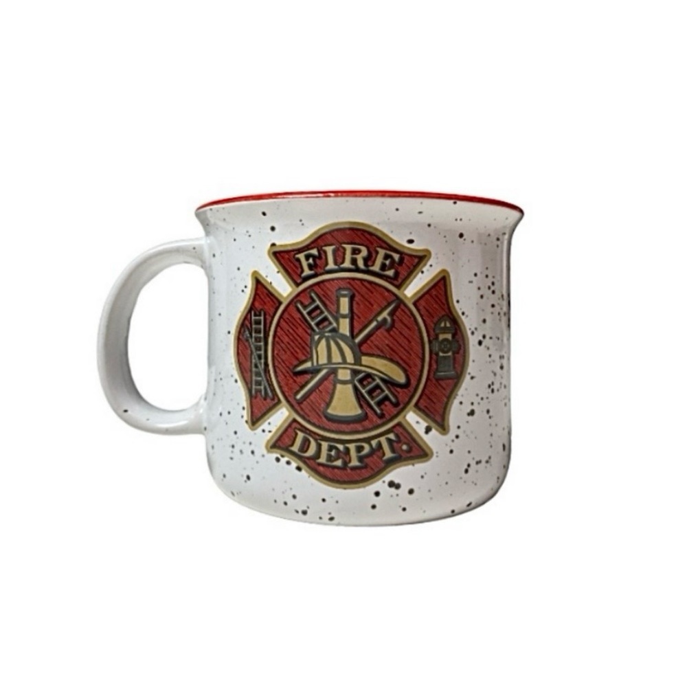 NWT Spoontiques Firefighter Ceramic Camper Mug, 14 oz - Picture 2 of 10